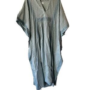 SOCIETY SOCIAL X CROWN & IVY | The Spritzy Caftan Maxi Dress In Light Blue
